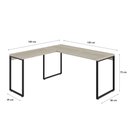 Ver imagem 4 de Escrivaninha Mesa Escritório em L Estilo 1,50MX1, Kuadra Compace 150cm Industrial Snow Bege