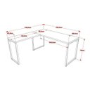 Ver imagem 4 de Escrivaninha Mesa Escritório em L Estilo Industrial 1,50Mx1,50M Kuadra Compace