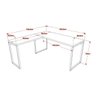 Mesa de Escritório em L Estilo Industrial 1,50Mx1,50M Kuadra Compace - 4