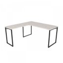Ver imagem 3 de Escrivaninha Mesa Escritório em L Estilo 1,50Mx1, Kuadra Compace 150cm Industrial Snow