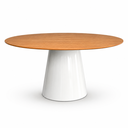Ver imagem 2 de Mesa de Jantar Oval 160x90cm Freijó - Base Cone Branco