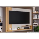 Ver imagem 1 de Painel Home P/tv até 50 Polegadas Dunas Ripado C/ Prateleiras 135x108cm Off White/nature - Permó