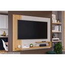 Ver imagem 3 de Painel Home P/tv até 50 Polegadas Dunas Ripado C/ Prateleiras 135x108cm Off White/nature - Permó