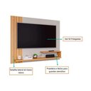 Ver imagem 5 de Painel Home P/tv até 50 Polegadas Dunas Ripado C/ Prateleiras 135x108cm Off White/nature - Permó