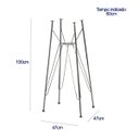 Ver imagem 3 de Base de Mesa Eames Bistrô Alta Ferro Eiffel Cromada Poltronas do Sul 2062