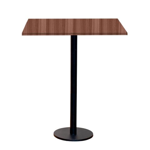 Mesa Pisa Beta Bistrô Fratini 107,50cm (a) Disco Redondo Preto Tampo Mdp Quadrado Walnut 80cm (l)