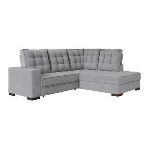 Sofá de Canto Retrátil e Reclinável 4 Lugares 220cm Multimóveis Cr45346 Cinza