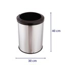 Ver imagem 2 de Lixeira Redonda Inox 30 Litros Com Aro Plástico Reciclável - Preto