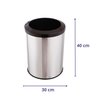 Lixeira Redonda Inox 30 Litros Com Aro Plástico Reciclável - Preto - 2