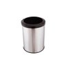 Lixeira Redonda Inox 30 Litros Com Aro Plástico Reciclável - Preto - 1