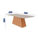 Ver imagem 2 de Mesa de Madeira Helena 210 Cm com Vidro Cinamomo/off White - Cimol