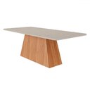 Ver imagem 1 de Mesa de Madeira Helena 210 Cm com Vidro Cinamomo/off White - Cimol