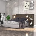 Ver imagem 1 de Cabeceira de Casal Extensível com Mesa de Cabeceira Indianópolis Espresso Móveis