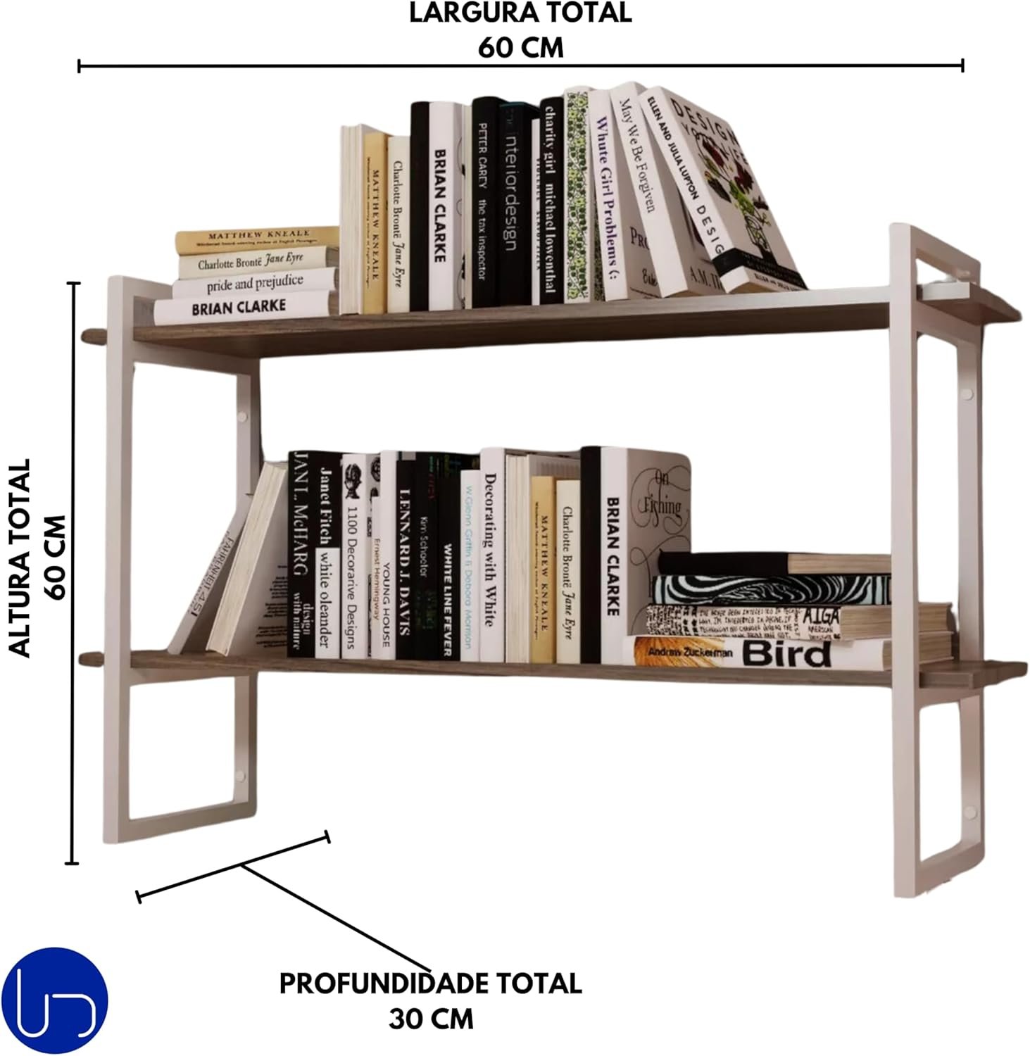 Prateleira Nicho Industrial Branco Suporte Quarto Cozinha Escritório Parede Design Elegante Organiza - 2