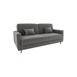 Sofá Cama Emília 2 Lugares 190cm Suede Cinza Matrix
