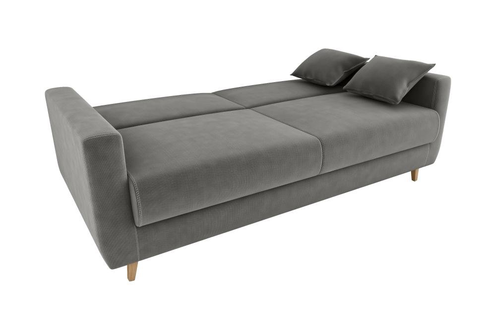 Sofá Cama Emília 2 Lugares 190cm Suede Cinza Matrix - 4