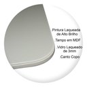 Ver imagem 3 de Mesa Jantar Pés Palitos Tampo Quadrado Vidro Laqueado 70cm - Off White