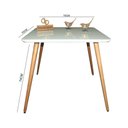 Ver imagem 2 de Mesa Jantar Pés Palitos Tampo Quadrado Vidro Laqueado 70cm - Off White