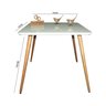 Mesa Jantar Pés Palitos Tampo Quadrado Vidro Laqueado 70cm - Off White - 2