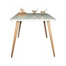 Mesa Jantar Pés Palitos Tampo Quadrado Vidro Laqueado 70cm - Off White - 1
