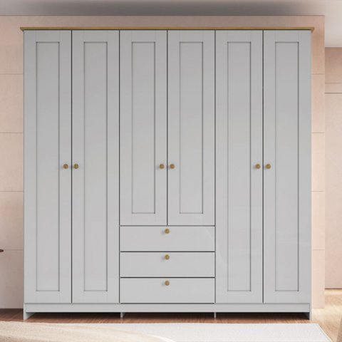 Guarda-roupa 6 Portas e 3 Gavetas Americano