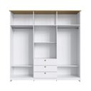 Ver imagem 5 de Guarda-Roupa 6 Portas e 3 Gavetas Americano Branco/Gelo/Ipê