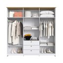 Ver imagem 7 de Guarda-Roupa 6 Portas e 3 Gavetas Americano Branco/Gelo/Ipê