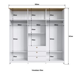 Guarda-roupa 6 Portas e 3 Gavetas Americano - 4