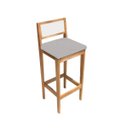 Ver imagem 5 de Kit 2 Banquetas Madeira Mel com Linho Cinza Churrasqueira Encosto em Trama