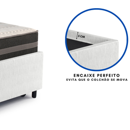 Bicama Box Solteiro Courino Linho Branco 88x188 com Colchão Bogotá Molas Ultralastic Inducol - 8