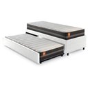 Ver imagem 1 de Bicama Box Solteiro Courino Linho Branco 88x188 com Colchão Bogotá Molas Ultralastic Inducol