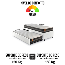 Bicama Box Solteiro Courino Linho Branco 88x188 com Colchão Bogotá Molas Ultralastic Inducol - 6