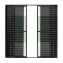 Ver imagem 1 de Porta de Alumínio de Correr 6 Folhas com Trinco Abertura Central 210x200cm Preto Allo Esquadrias