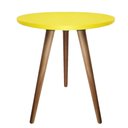 Ver imagem 2 de Kit 2un Mesas de Canto Lateral Redonda para Sala Pé Palito Retrô Amarelo M a Sorprezo Mesa Lateral