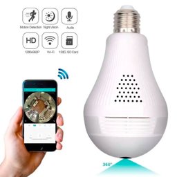 Câmera Lâmpada Espiã Ip Wifi Microfone e Alto-falante Visão 360 - 2