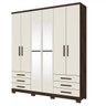 Guarda-Roupa Casal 4 Espelhos 6 Portas 6 Gavetas Savini Henn - 3
