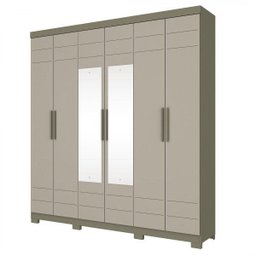 Guarda-Roupa Casal 2 Espelhos 6 Portas Flora  - 3