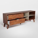 Ver mais imagens de Rack Bancada Seul para Tv 75 com 2 Gavetas - Cedro / Off White