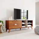 Ver imagem 1 de Rack Bancada Seul para Tv 75 com 2 Gavetas - Cedro / Off White