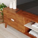 Ver imagem 6 de Rack Bancada Seul para Tv 75 com 2 Gavetas - Cedro / Off White