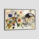 Ver imagem 1 de Quadro Kandinsky Linha Transversal Tela Moldura Preta 45X30Cm