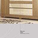 Ver mais imagens de Guarda Roupa Casal 4 Portas e 4 Gavetas Florida - Amêndola Touch/off White