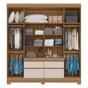 Ver imagem 3 de Guarda Roupa Casal 4 Portas e 4 Gavetas Florida - Amêndola Touch/off White