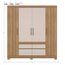 Ver imagem 2 de Guarda Roupa Casal 4 Portas e 4 Gavetas Florida - Amêndola Touch/off White