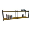 Ver imagem 2 de Nicho Industrial 2 Prateleiras Copacabana Ferro Preto Tampo Canela 120cm