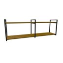 Ver imagem 1 de Nicho Industrial 2 Prateleiras Copacabana Ferro Preto Tampo Canela 120cm