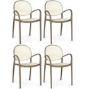 Ver imagem 1 de Kit 4 Cadeiras de Jantar Roma com Braço para Sala e Cozinha - Branco-cinza Escuro