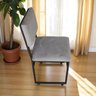 Cadeira Estofada de Aço Ferro Cor Preto com Estofado Cinza Estilo Industrial Cd-02 - 4