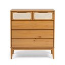 Ver imagem 2 de Cômoda 5 Gavetas Madeira Maciça com Telinha Rattan Viena Mel Marrom