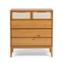 Ver imagem 2 de Cômoda 5 Gavetas Madeira Maciça com Telinha Rattan Viena Mel